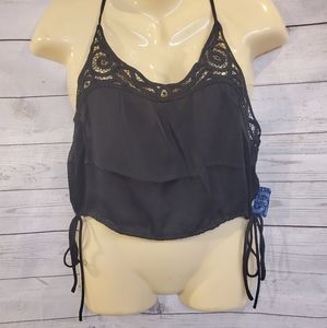 NWT Free People Black Crop Top